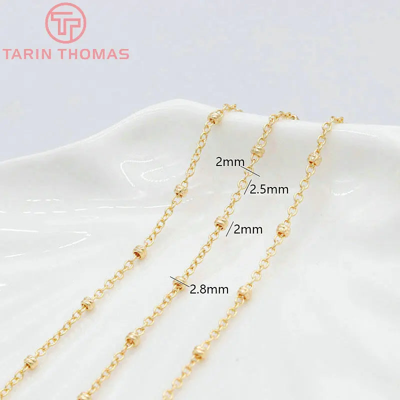 (6332) 1 Meter Chain Link 2x2.5MM 24K Gold Color Brass Necklace Chains High Quality Diy Jewelry Findings Accessories Wholesale