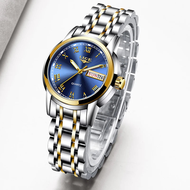 New LIGE Women Watch Luxury Brand Watch Simple Quartz Lady Waterproof Wristwatch Female Fashion Casual Watches Clock reloj mujer