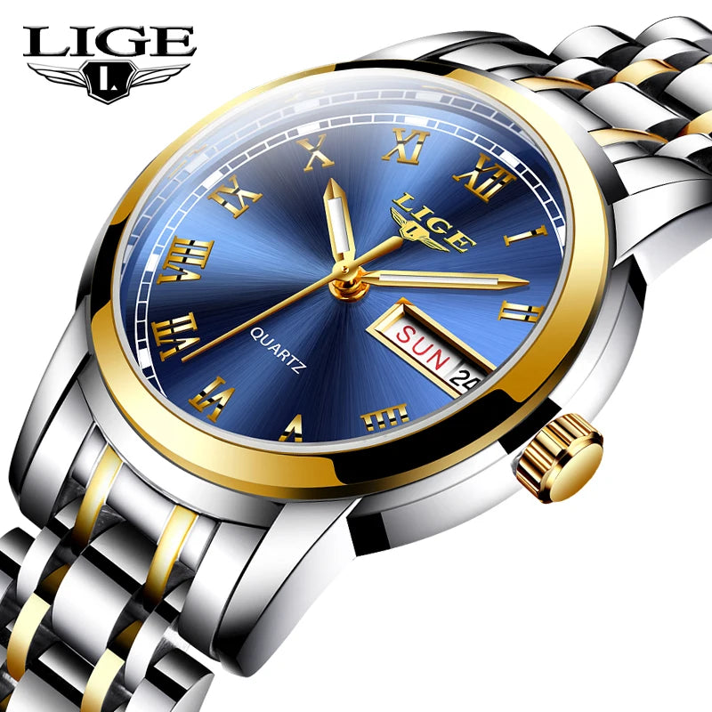 New LIGE Women Watch Luxury Brand Watch Simple Quartz Lady Waterproof Wristwatch Female Fashion Casual Watches Clock reloj mujer