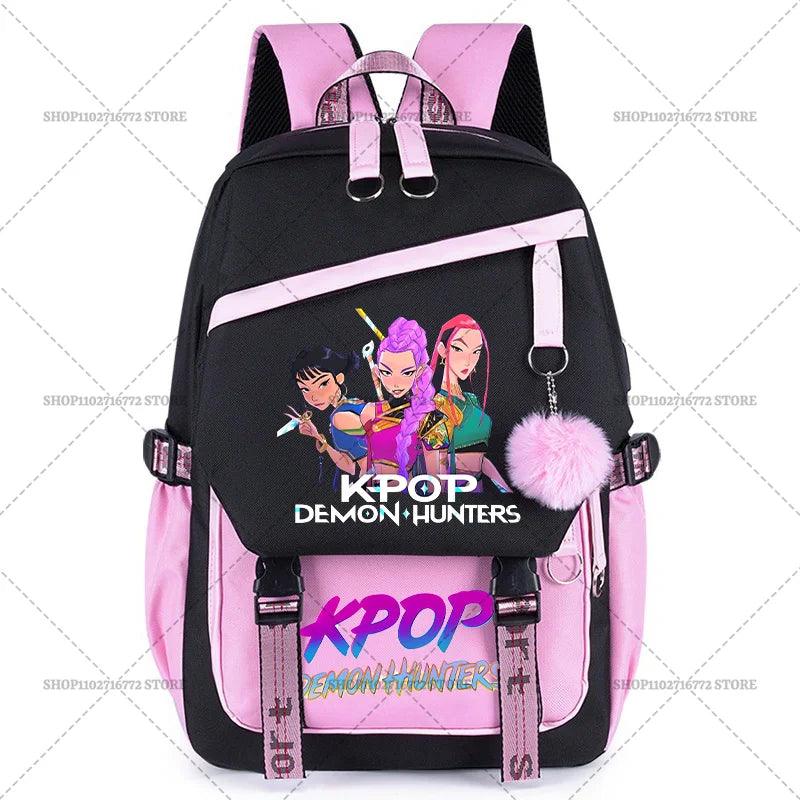 KPop Demon Hunters Party Supplies Huntrix Backpacks Teenagers Saja Boys Fans Gift Hip Hop Gothic Student Girl Schoolbag Backpack