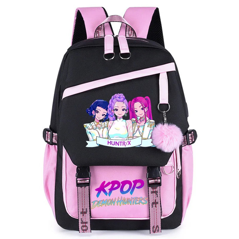 KPop Demon Hunters Party Supplies Huntrix Backpacks Teenagers Saja Boys Fans Gift Hip Hop Gothic Student Girl Schoolbag Backpack