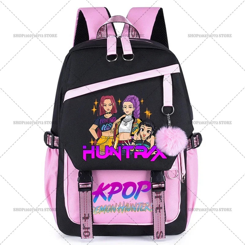 KPop Demon Hunters Party Supplies Huntrix Backpacks Teenagers Saja Boys Fans Gift Hip Hop Gothic Student Girl Schoolbag Backpack