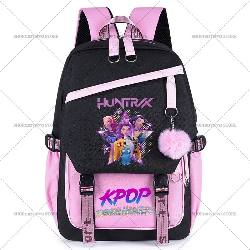 KPop Demon Hunters Party Supplies Huntrix Backpacks Teenagers Saja Boys Fans Gift Hip Hop Gothic Student Girl Schoolbag Backpack