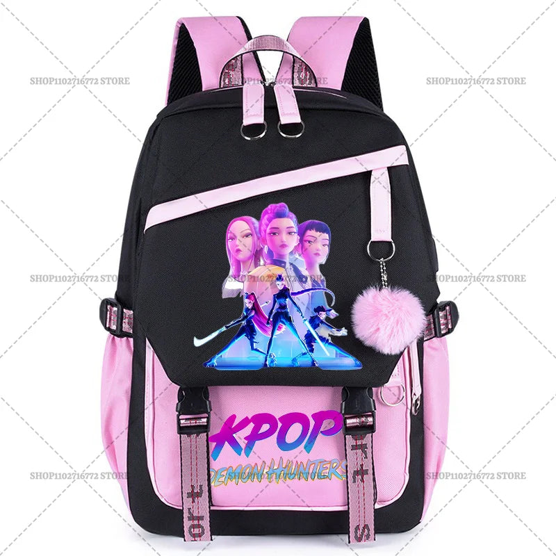KPop Demon Hunters Party Supplies Huntrix Backpacks Teenagers Saja Boys Fans Gift Hip Hop Gothic Student Girl Schoolbag Backpack