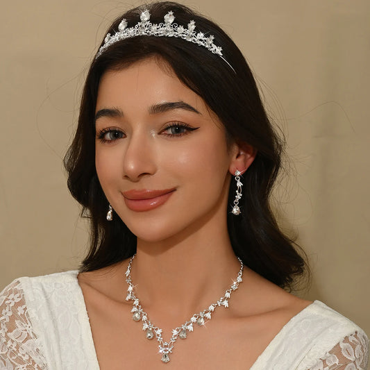 Women's Bridal Jewelry Sets, Bridal Wedding Crowns, Tiaras & Crowns, Bridal Crystal Rhinestone Necklaces, Tiaras, Wedding Hair A