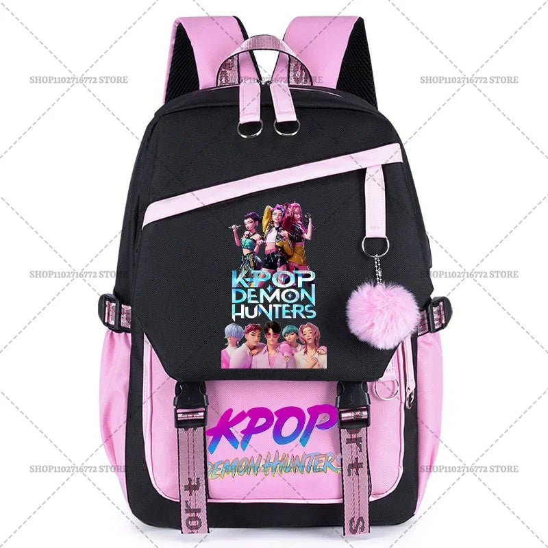 KPop Demon Hunters Party Supplies Huntrix Backpacks Teenagers Saja Boys Fans Gift Hip Hop Gothic Student Girl Schoolbag Backpack