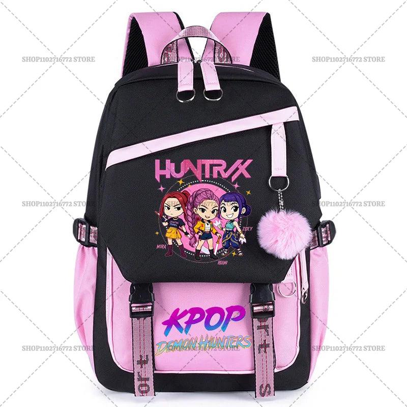 KPop Demon Hunters Party Supplies Huntrix Backpacks Teenagers Saja Boys Fans Gift Hip Hop Gothic Student Girl Schoolbag Backpack