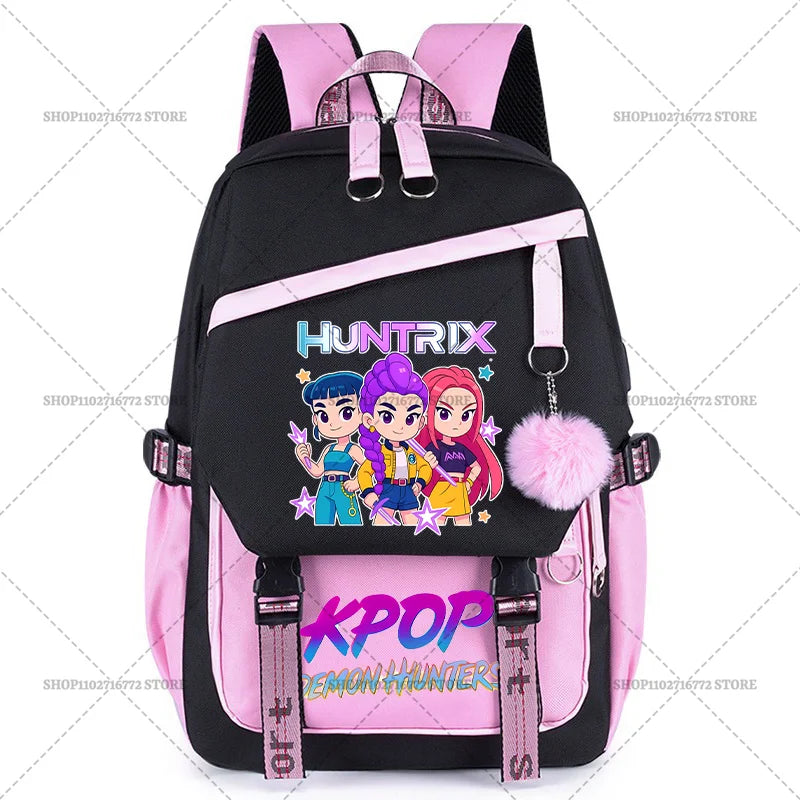 KPop Demon Hunters Party Supplies Huntrix Backpacks Teenagers Saja Boys Fans Gift Hip Hop Gothic Student Girl Schoolbag Backpack