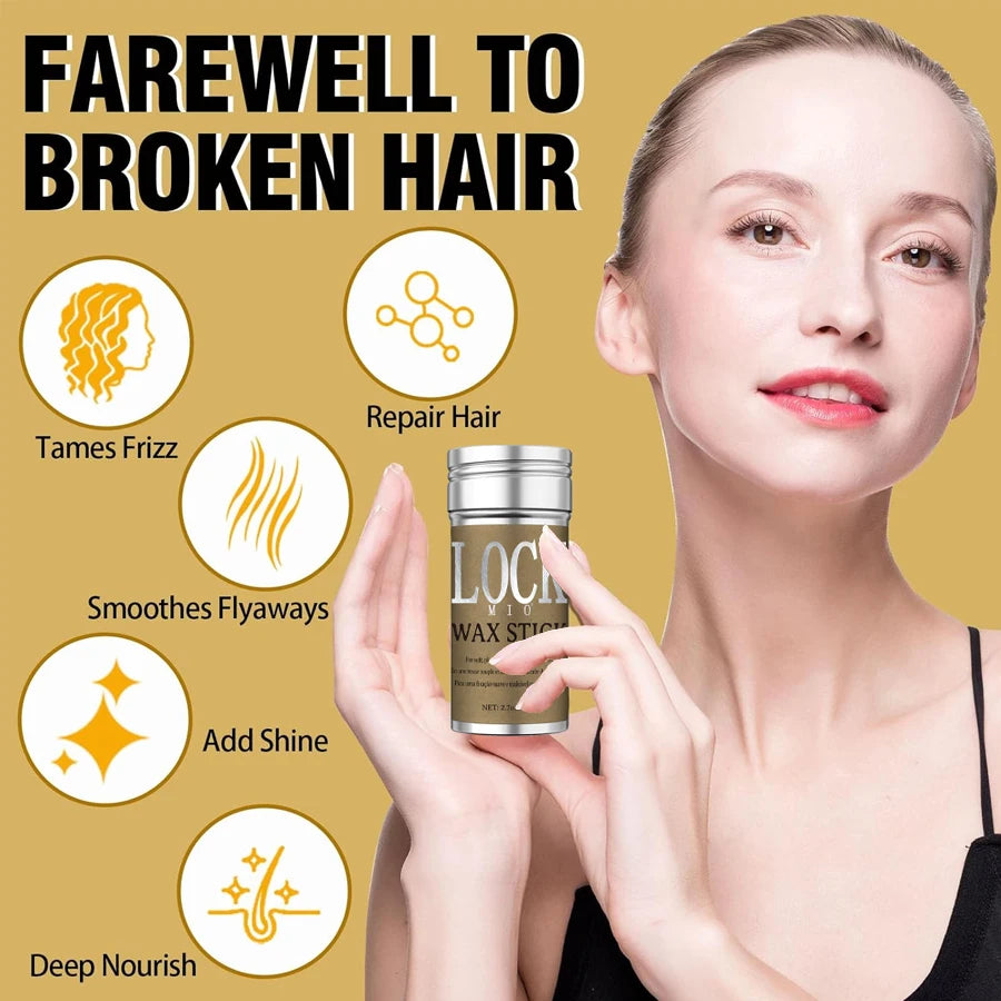 LOCKMIO Hair Wax Stick for Women and Kids Long Lasting Hold Pomade Control Broken Frizz Flyaway Styling Wax for Natural Wigs