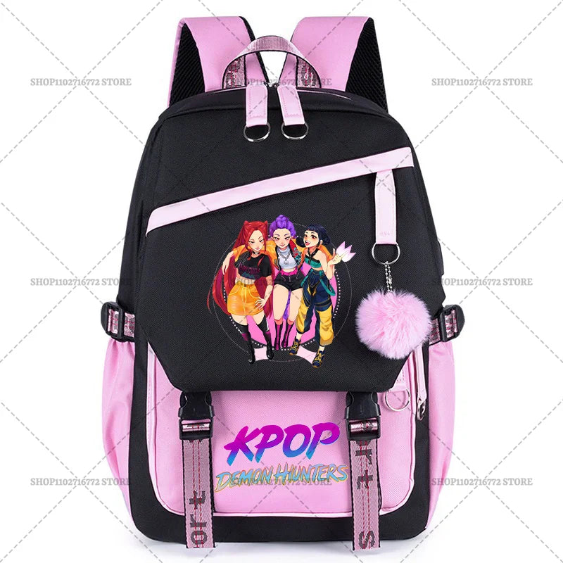 KPop Demon Hunters Party Supplies Huntrix Backpacks Teenagers Saja Boys Fans Gift Hip Hop Gothic Student Girl Schoolbag Backpack