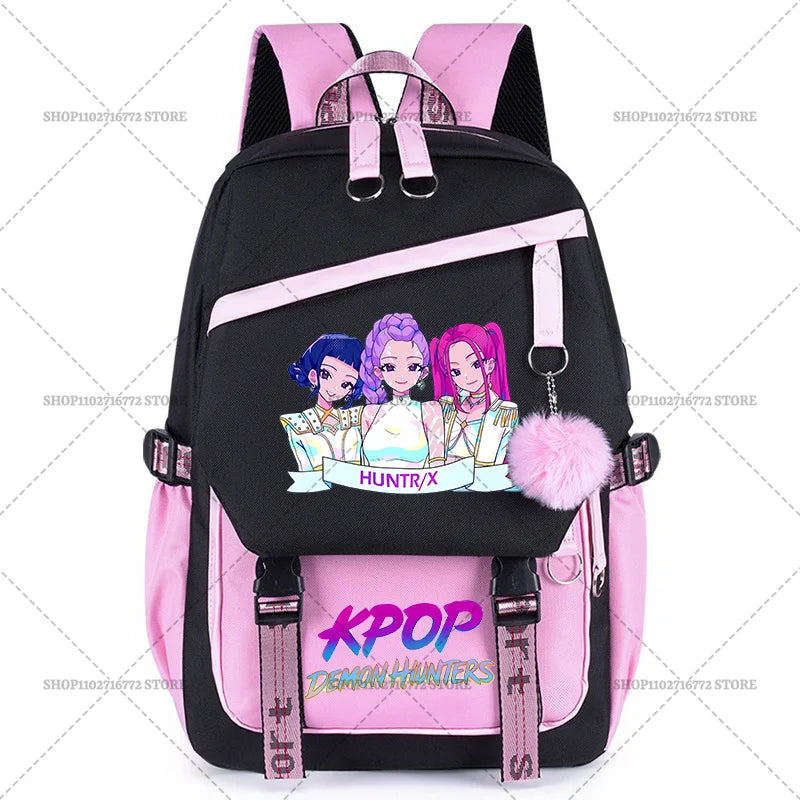 KPop Demon Hunters Party Supplies Huntrix Backpacks Teenagers Saja Boys Fans Gift Hip Hop Gothic Student Girl Schoolbag Backpack