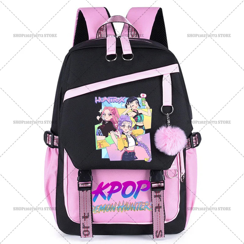 KPop Demon Hunters Party Supplies Huntrix Backpacks Teenagers Saja Boys Fans Gift Hip Hop Gothic Student Girl Schoolbag Backpack