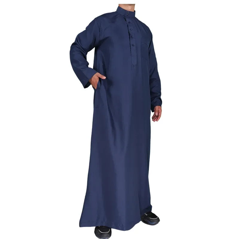 Islamic Clothing Men Solid Long Sleeve Loose Muslim Male Saudi Arabia Pakistan Kurta Muslim Costumes Muslim Dress Kaftan Thobe