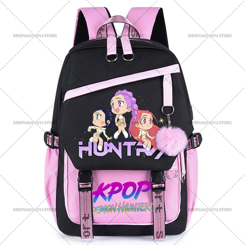 KPop Demon Hunters Party Supplies Huntrix Backpacks Teenagers Saja Boys Fans Gift Hip Hop Gothic Student Girl Schoolbag Backpack