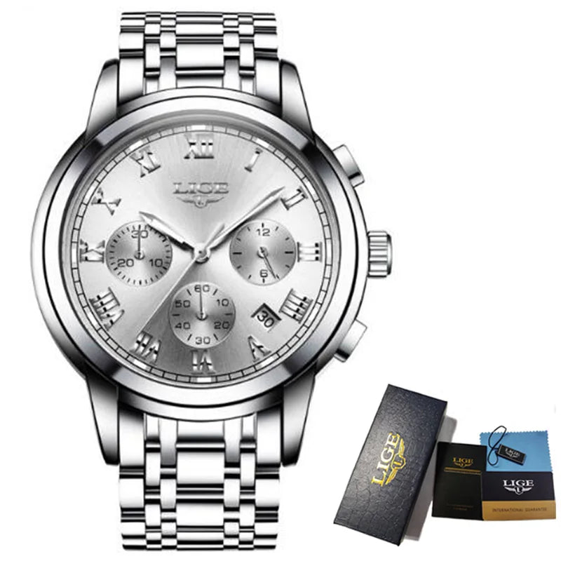 Women Watch LIGE Brand Luxury Fashion Waterproof Quartz Watches for Women Business Steel Band Lady Casual Date Clocks Wristwatch