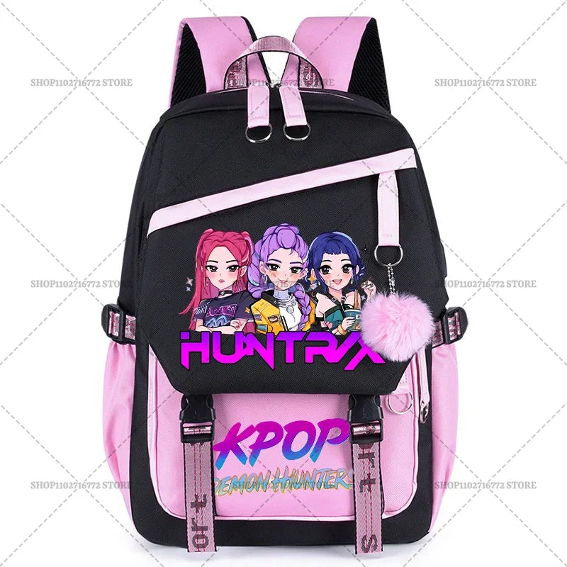 KPop Demon Hunters Party Supplies Huntrix Backpacks Teenagers Saja Boys Fans Gift Hip Hop Gothic Student Girl Schoolbag Backpack