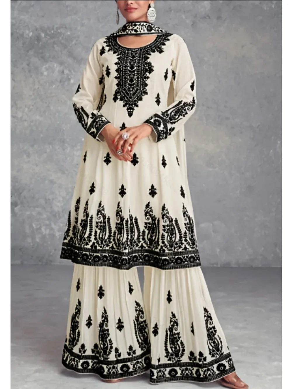 Dubai Muslim 2 Piece Set Women Print Blouse Top with Wide Leg Pants Suit Morocco Musulman Ensemble Casual Femme Arabic Outfits