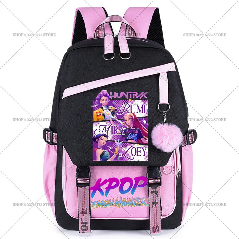 KPop Demon Hunters Party Supplies Huntrix Backpacks Teenagers Saja Boys Fans Gift Hip Hop Gothic Student Girl Schoolbag Backpack