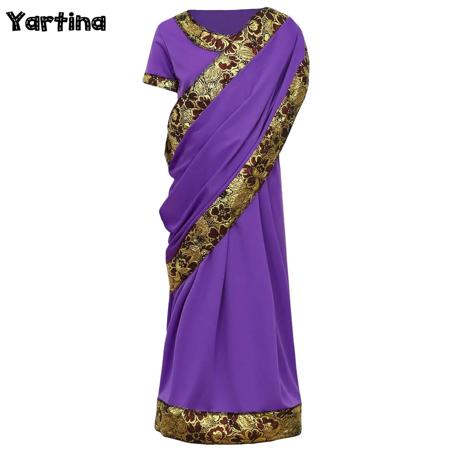 Indian Girls Traditional Bollywood Princess Sari Costume Dress-up Clothing Nativity Bollywood Princess Ethnic Dress Costume