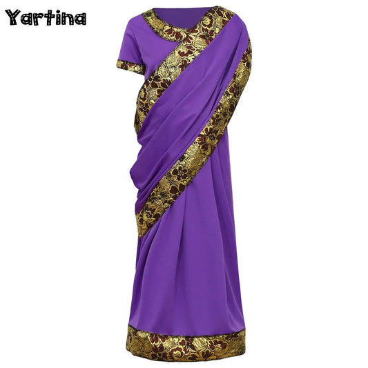 Indian Girls Traditional Bollywood Princess Sari Costume Dress-up Clothing Nativity Bollywood Princess Ethnic Dress Costume