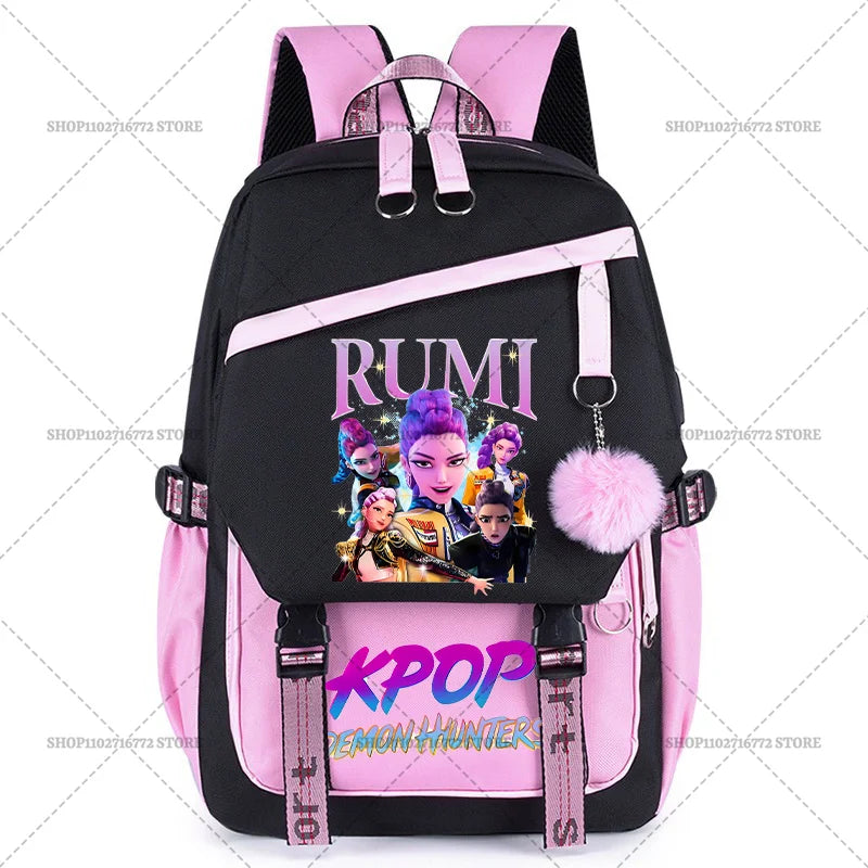 KPop Demon Hunters Party Supplies Huntrix Backpacks Teenagers Saja Boys Fans Gift Hip Hop Gothic Student Girl Schoolbag Backpack