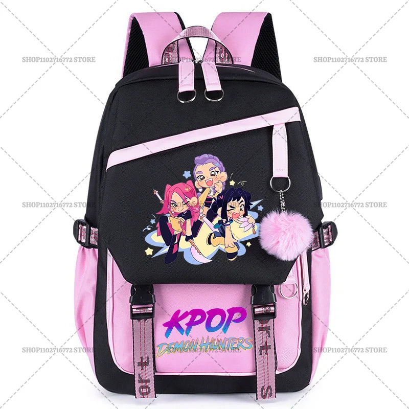 KPop Demon Hunters Party Supplies Huntrix Backpacks Teenagers Saja Boys Fans Gift Hip Hop Gothic Student Girl Schoolbag Backpack
