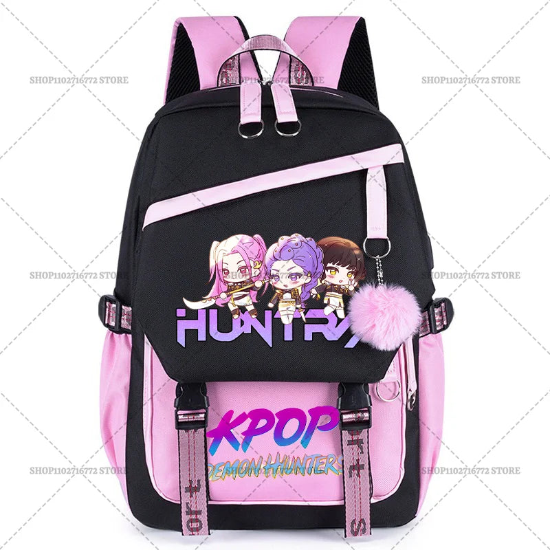 KPop Demon Hunters Party Supplies Huntrix Backpacks Teenagers Saja Boys Fans Gift Hip Hop Gothic Student Girl Schoolbag Backpack