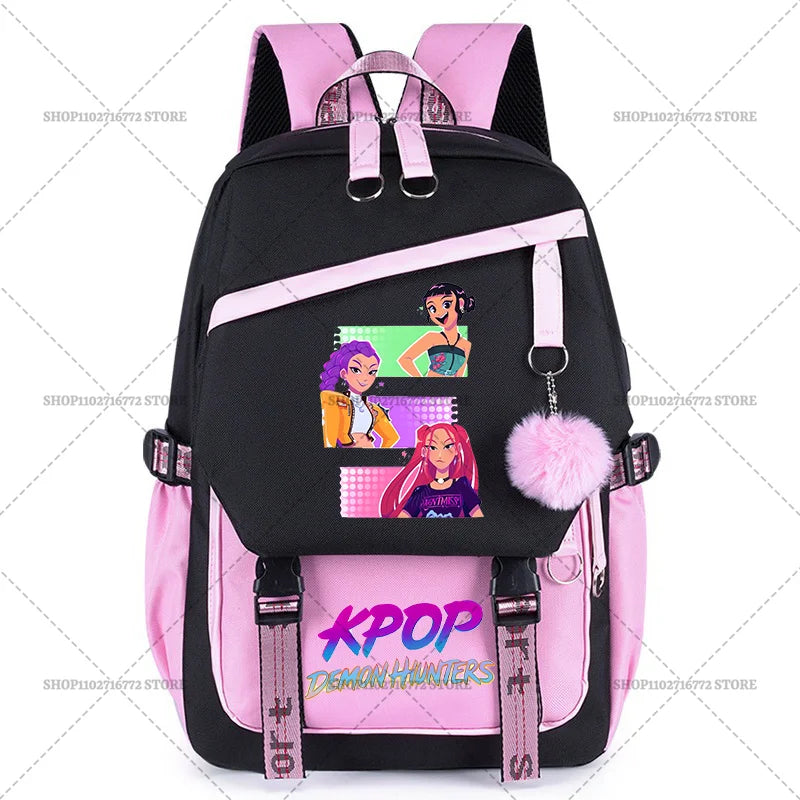 KPop Demon Hunters Party Supplies Huntrix Backpacks Teenagers Saja Boys Fans Gift Hip Hop Gothic Student Girl Schoolbag Backpack