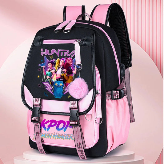 KPop Demon Hunters Party Supplies Huntrix Backpacks Teenagers Saja Boys Fans Gift Hip Hop Gothic Student Girl Schoolbag Backpack