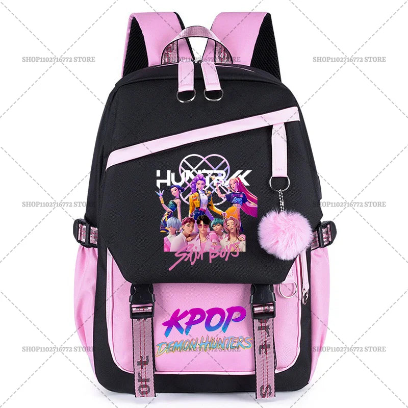 KPop Demon Hunters Party Supplies Huntrix Backpacks Teenagers Saja Boys Fans Gift Hip Hop Gothic Student Girl Schoolbag Backpack