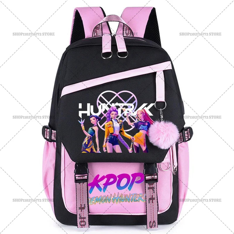 KPop Demon Hunters Party Supplies Huntrix Backpacks Teenagers Saja Boys Fans Gift Hip Hop Gothic Student Girl Schoolbag Backpack