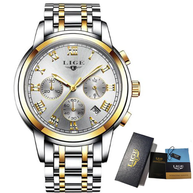 Women Watch LIGE Brand Luxury Fashion Waterproof Quartz Watches for Women Business Steel Band Lady Casual Date Clocks Wristwatch