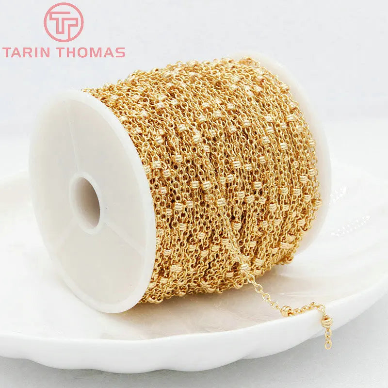 (6332) 1 Meter Chain Link 2x2.5MM 24K Gold Color Brass Necklace Chains High Quality Diy Jewelry Findings Accessories Wholesale