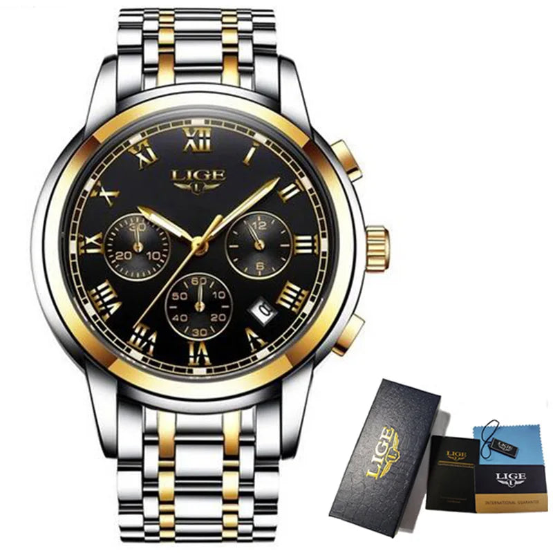 Women Watch LIGE Brand Luxury Fashion Waterproof Quartz Watches for Women Business Steel Band Lady Casual Date Clocks Wristwatch